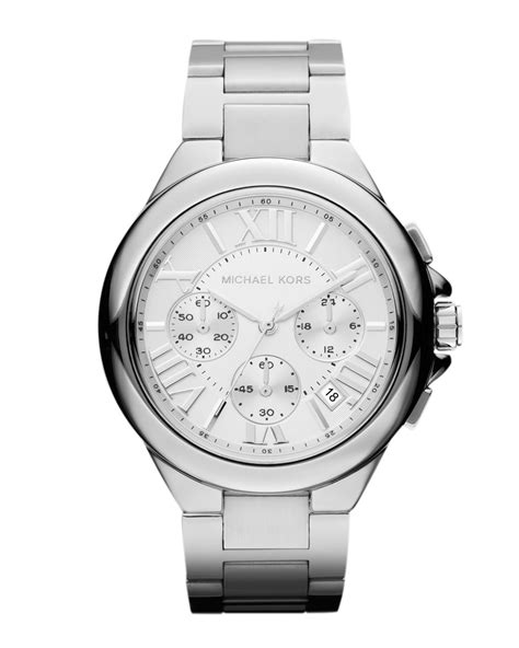 michael kors uhr 5 23 silber|Michael Kors silver runway watch.